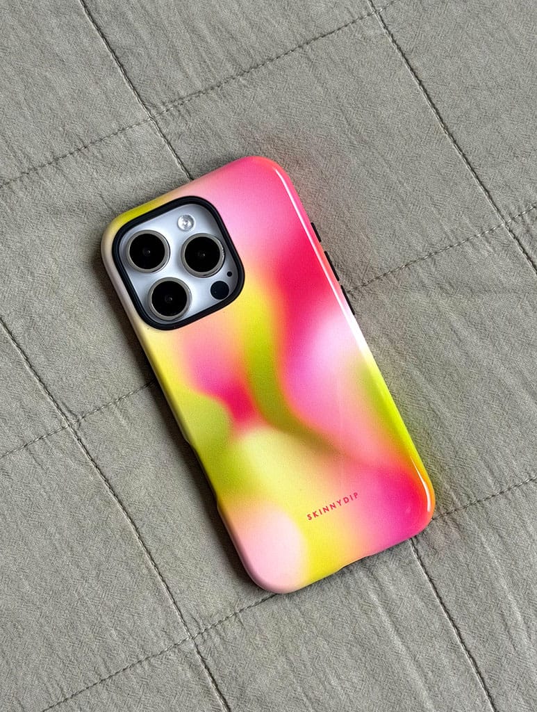 Aura Gradient Vibrant Green Ultra Protective iPhone Case Phone Cases Skinnydip London