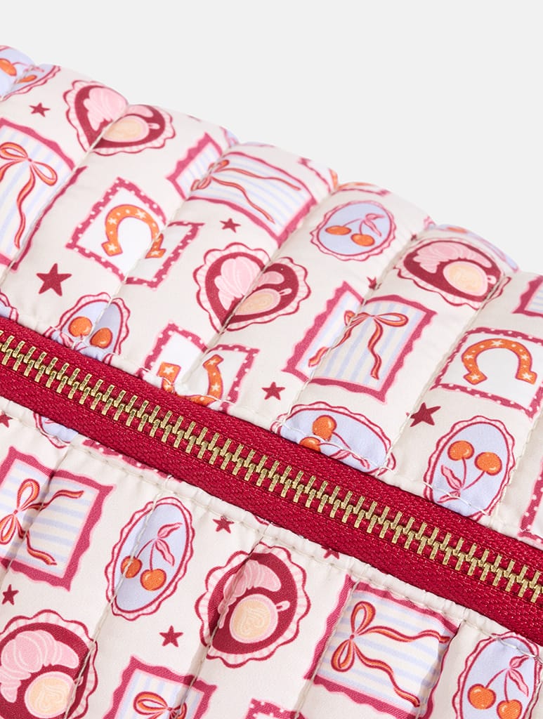 Autumn Cherry Patchwork Quilted Makeup Bag Makeup Bags & Wash Bags Skinnydip London