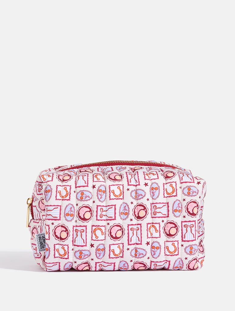 Autumn Cherry Patchwork Quilted Makeup Bag Makeup Bags & Wash Bags Skinnydip London