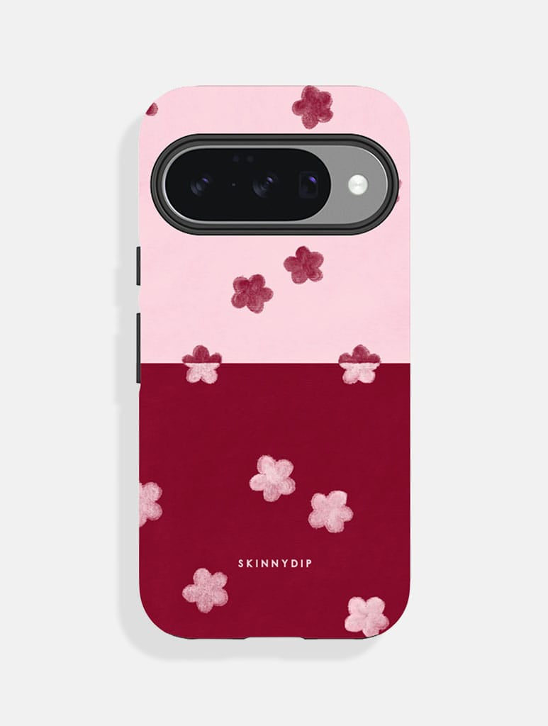 Baby Pink and Red Two-Tone Flower Ultra Protective Pixel Google Case Phone Cases Skinnydip London