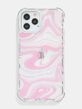 Baby Pink Swirl Holo Shock iPhone Case Phone Cases Skinnydip London