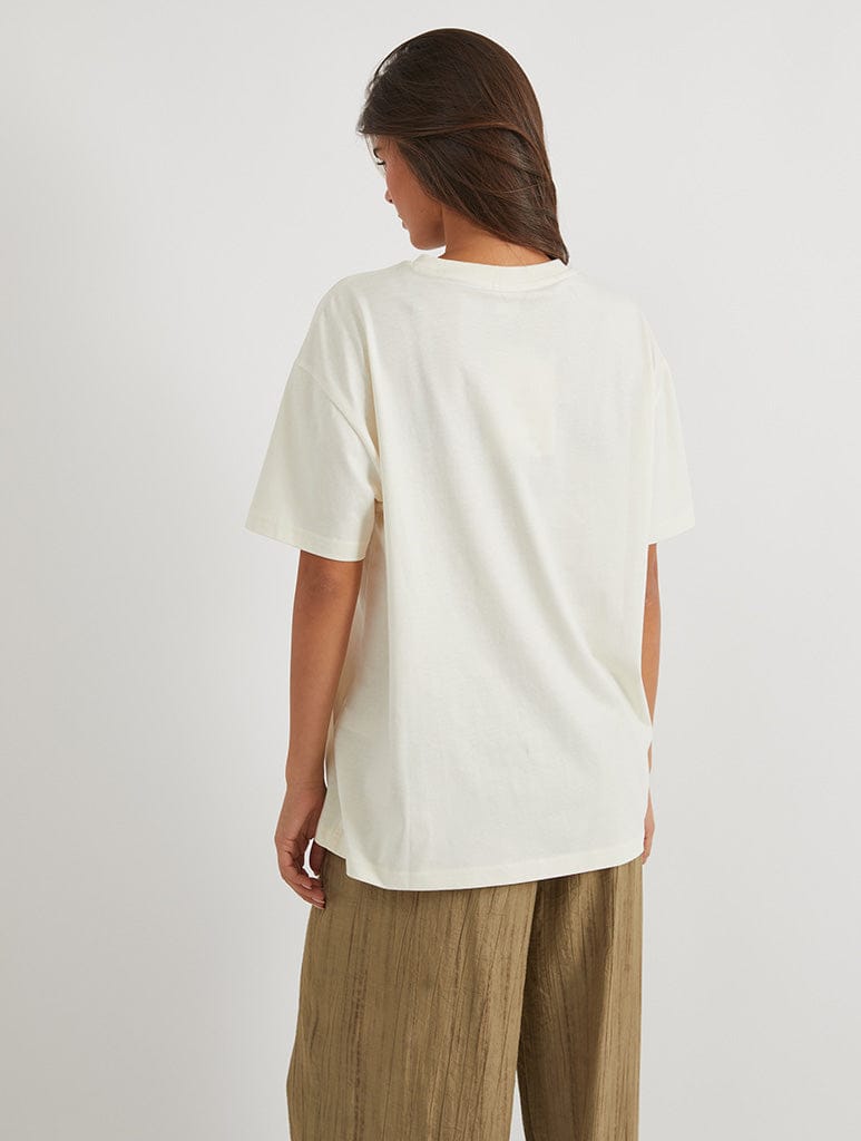 Back To The Future x Skinnydip Pink Poster T-Shirt In White Tops & T-Shirts Skinnydip London