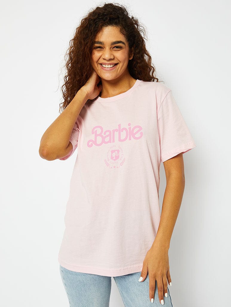 Barbie x Skinnydip Beverley Hills Sports Club Pink T-Shirt Tops & T-Shirts Skinnydip London