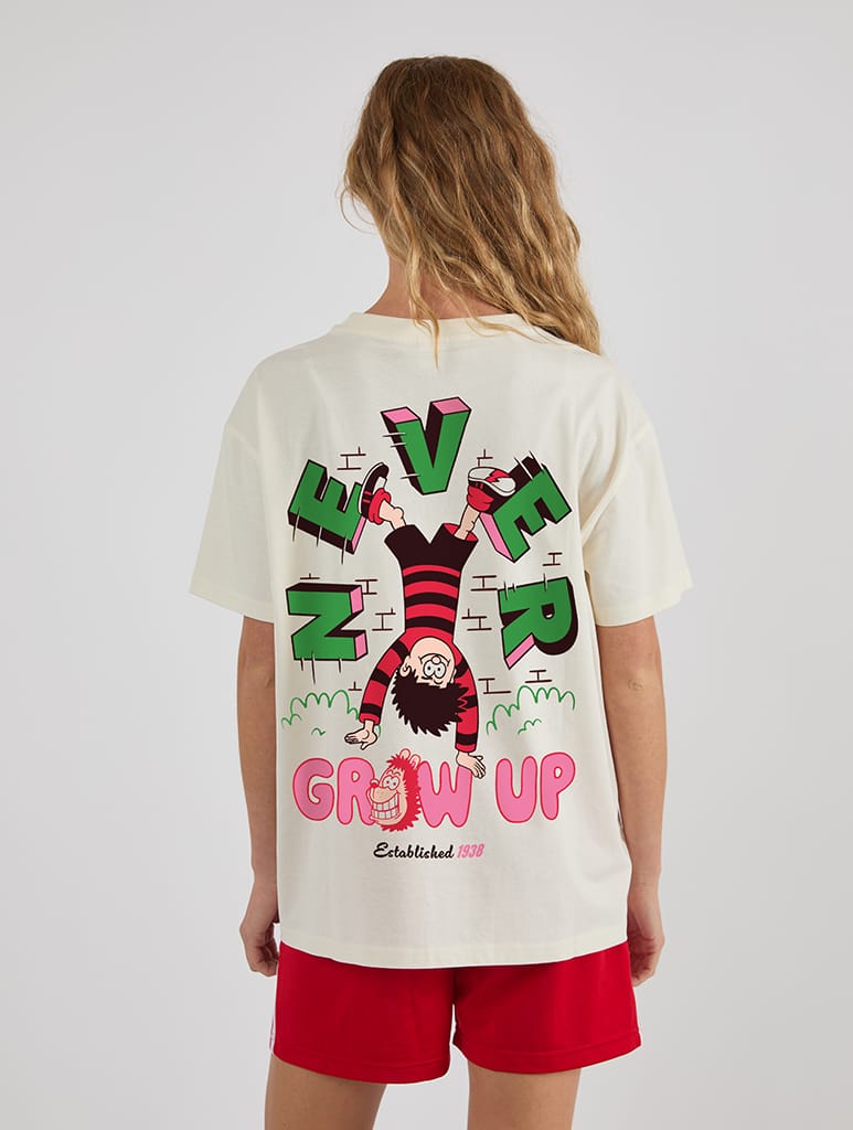 Beano x Skinnydip Never Grow Up T-Shirt In White Tops & T-Shirts Skinnydip London