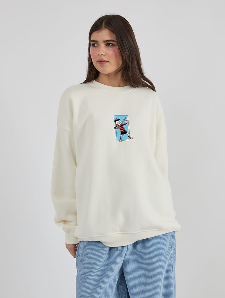 Beano x Skinnydip Vwoosh Sweatshirt In White Hoodies & Sweatshirts Skinnydip London