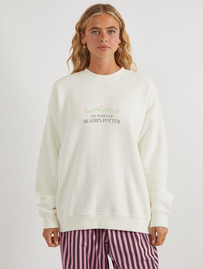 Beatrix Potter Character Sweatshirt In White Hoodies & Sweatshirts Skinnydip London