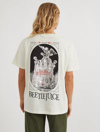 Beetlejuice x Skinnydip Gravestone T-Shirt In White Tops & T-Shirts Skinnydip London