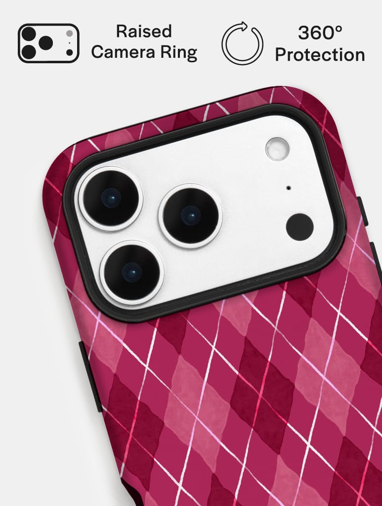 Berry Argyle Check Ultra Protective iPhone Case Phone Cases Skinnydip London