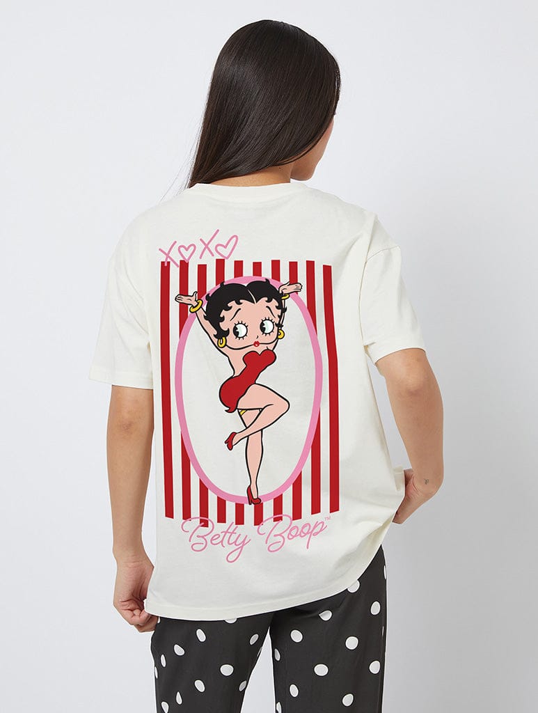 Betty Boop x Skinnydip XOXO T-Shirt In White Tops & T-Shirts Skinnydip London