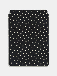 Black and Cream Ditsy Hearts Tablet Sleeve co Tablet Cases Skinnydip London