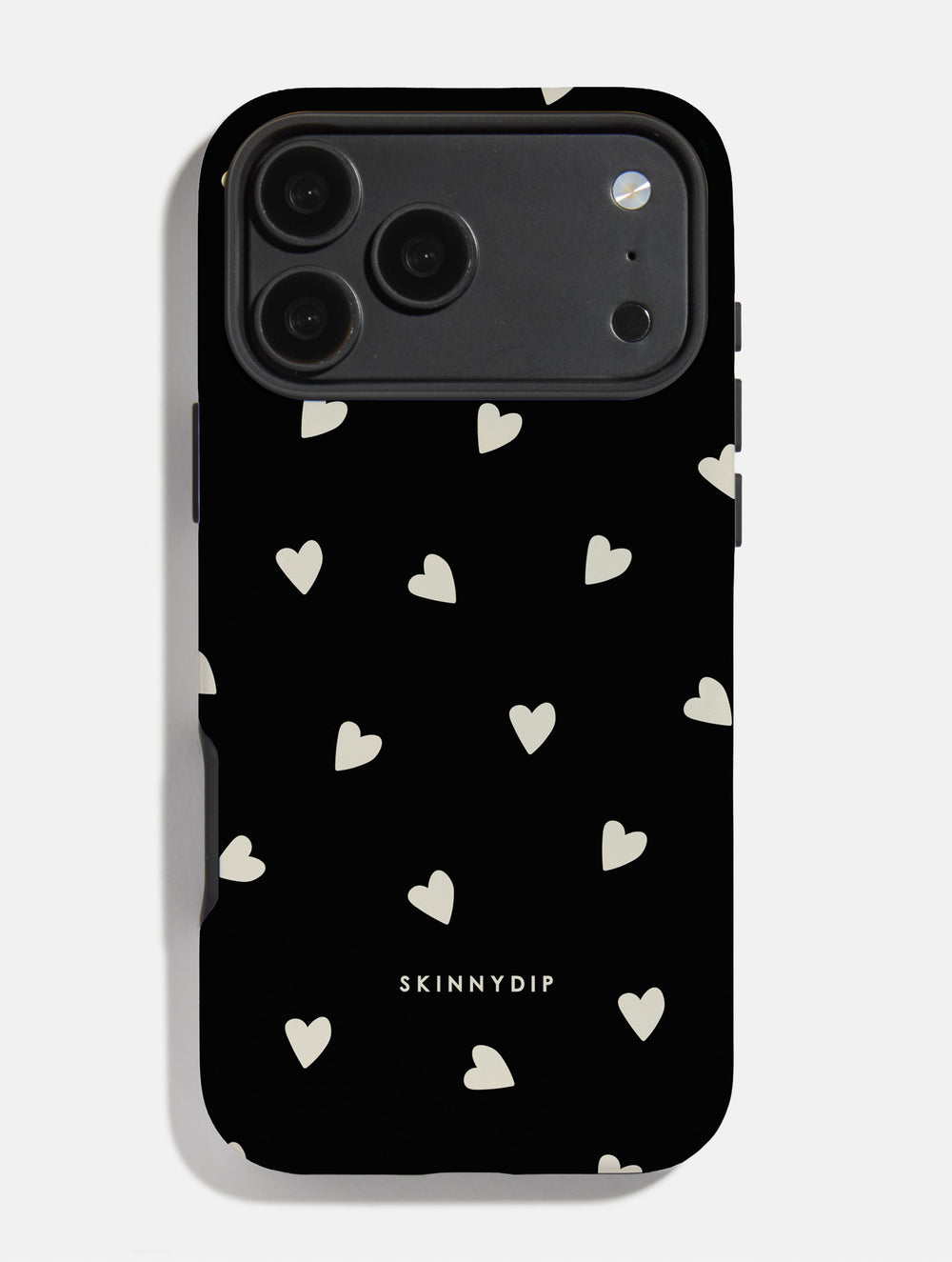Black and Cream Ditsy Hearts Ultra Protective iPhone Case Phone Case Skinnydip London