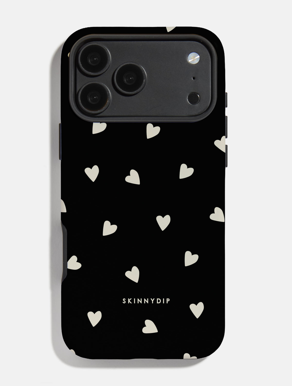Black and Cream Ditsy Hearts Ultra Protective iPhone Case Phone Case Skinnydip London