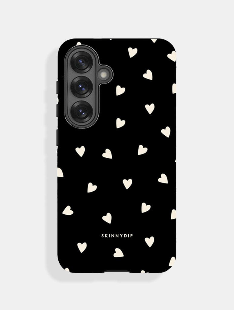 Black and Cream Ditsy Hearts Ultra Protective Samsung Case Phone Cases Skinnydip London