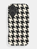 Black and White Houndstooth Ultra Protective iPhone Case Phone Cases Skinnydip London