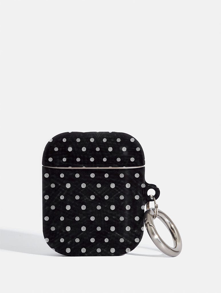 Black and White Painted Polka Dot Airpods Case AirPods Cases Skinnydip London