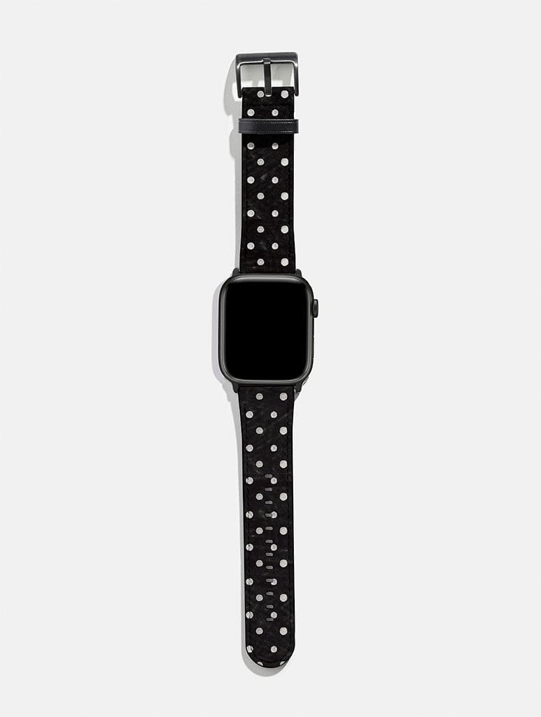 Black And White Painted Polka Dot Apple Watch Strap Watch Straps Skinnydip London
