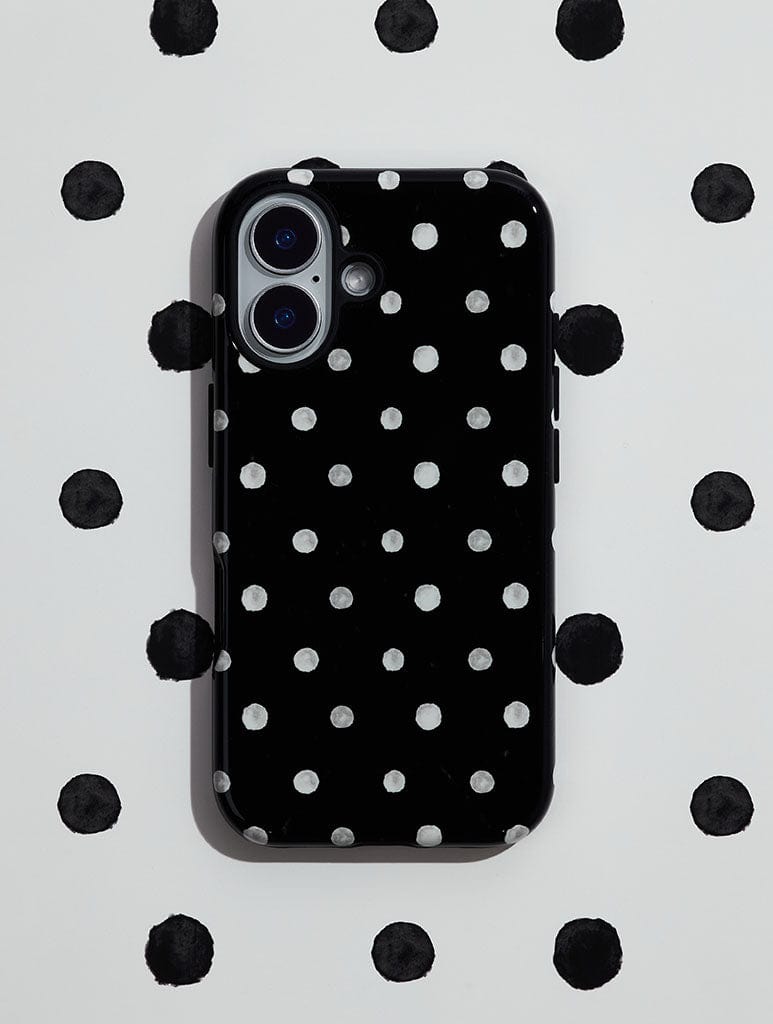 Black And White Painted Polka Dot Ultra Protective iPhone Case Phone Cases Skinnydip London