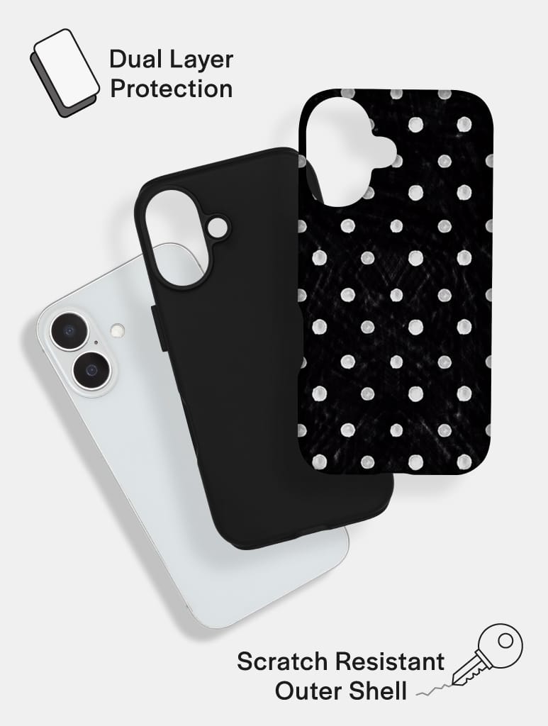 Black And White Painted Polka Dot Ultra Protective iPhone Case Phone Cases Skinnydip London