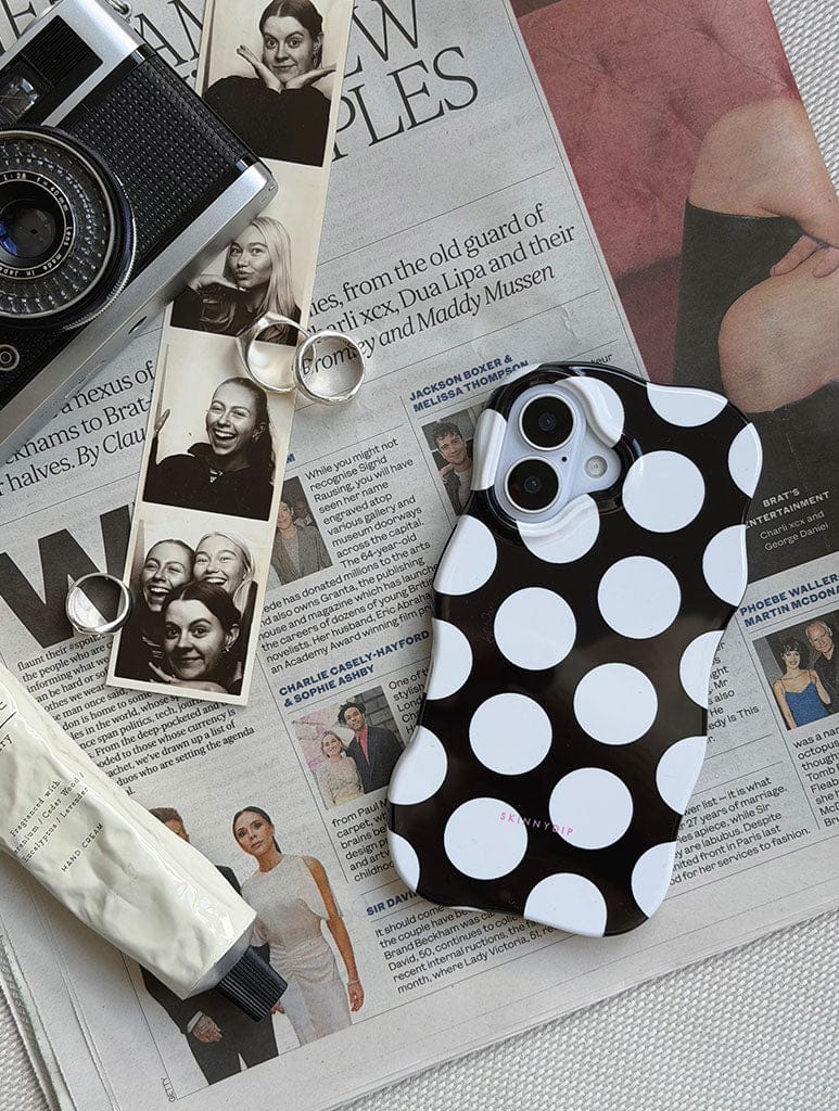 Black and White Polka Dots Wiggle Ultra Protective iPhone Case Phone Cases Skinnydip London