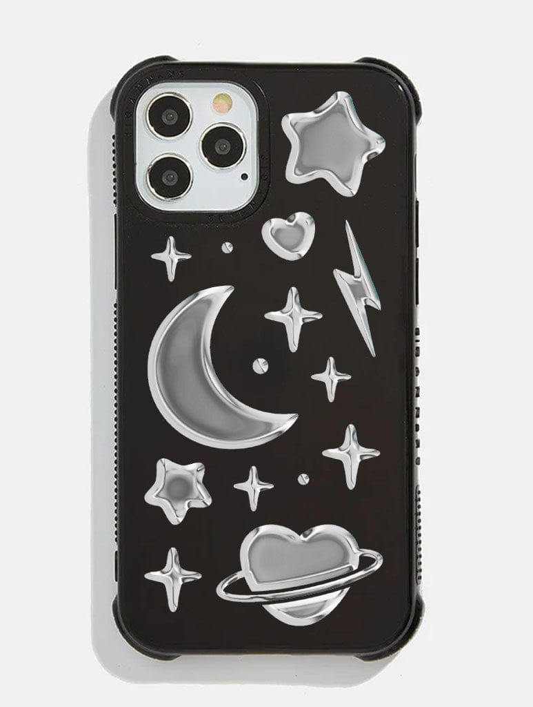Black Chrome Celestial Shock iPhone Case Phone Cases Skinnydip London