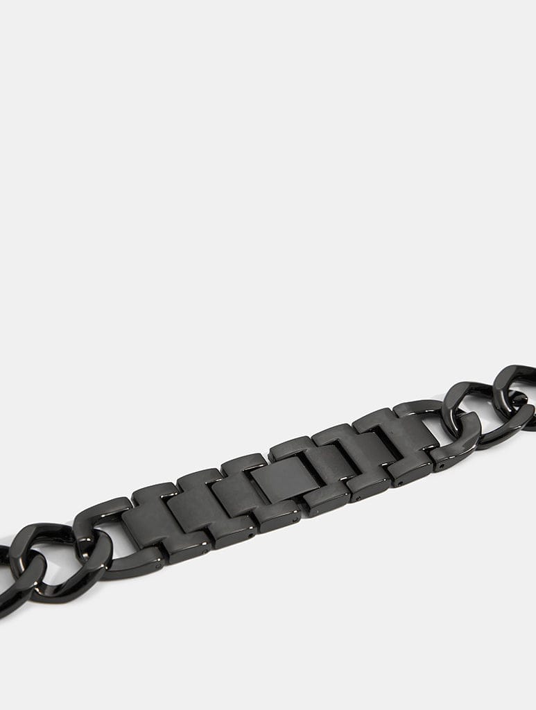 Black Chrome Chain Link Apple Watch Strap Watch Straps Skinnydip London