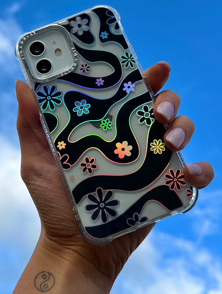 Black Floral Swirl Shock iPhone Case Phone Cases Skinnydip London
