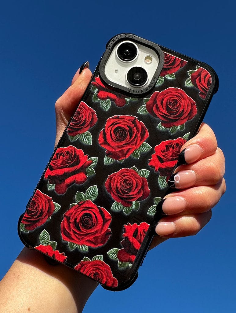 Black Photographic Roses Shock iPhone Case Phone Cases Skinnydip London