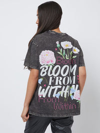 Bloom From Within Acid Wash T-Shirt Tops & T-Shirts Skinnydip London