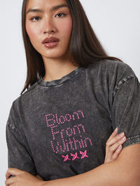 Bloom From Within Acid Wash T-Shirt Tops & T-Shirts Skinnydip London