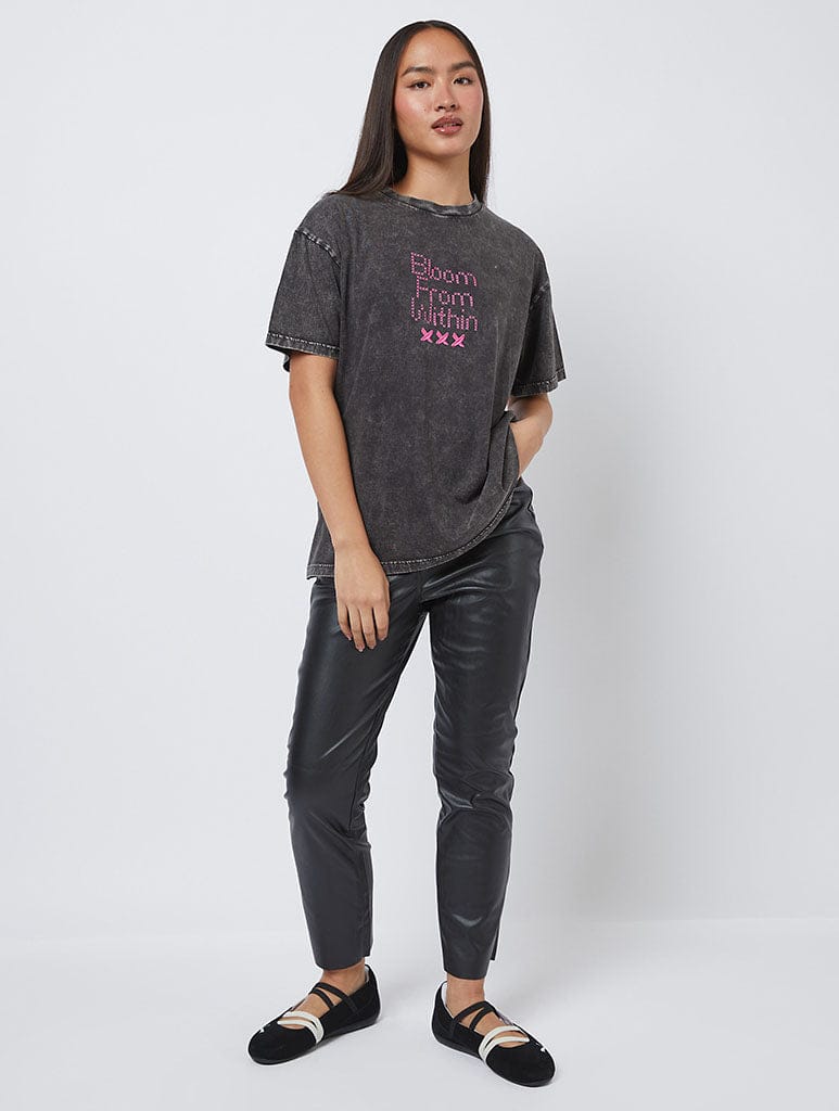 Bloom From Within Acid Wash T-Shirt Tops & T-Shirts Skinnydip London