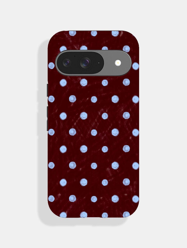 Blue And Brown Painted Polka Dot Ultra Protective Google Pixel Case Phone Cases Skinnydip London