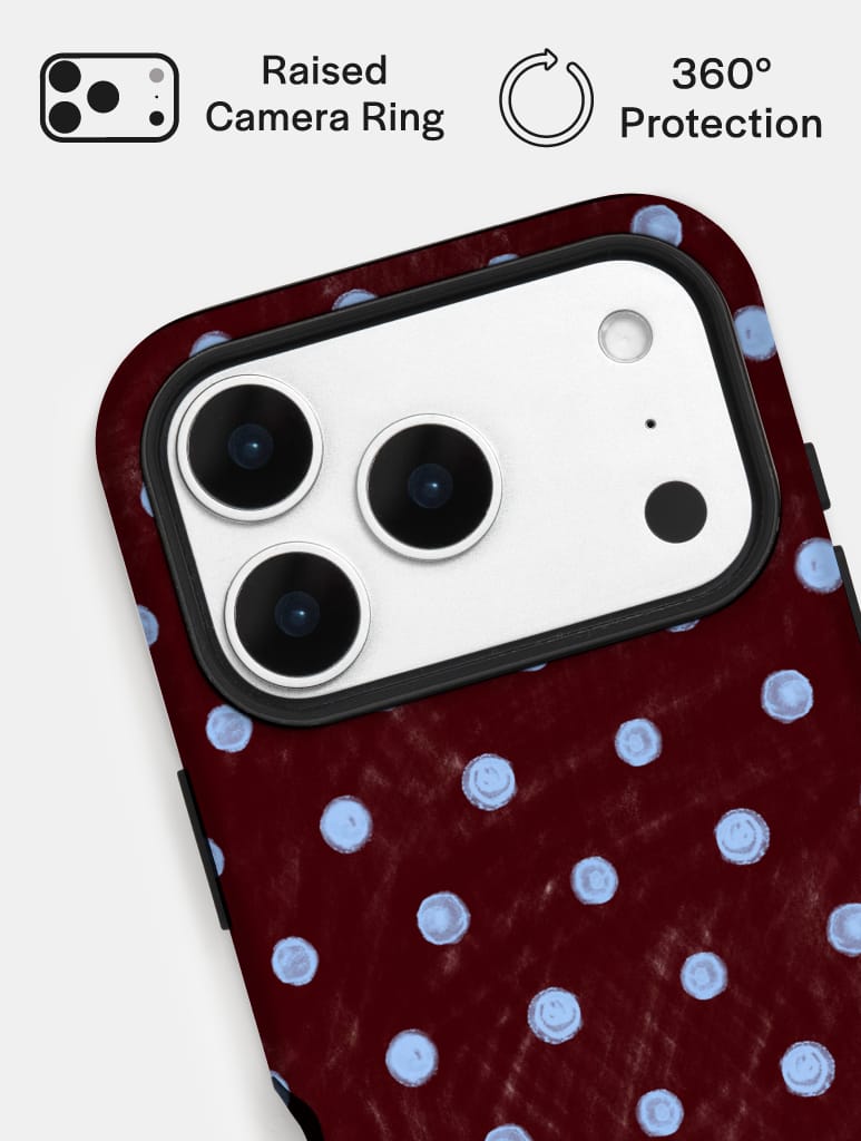 Blue And Brown Painted Polka Dot Ultra Protective iPhone Case Phone Cases Skinnydip London