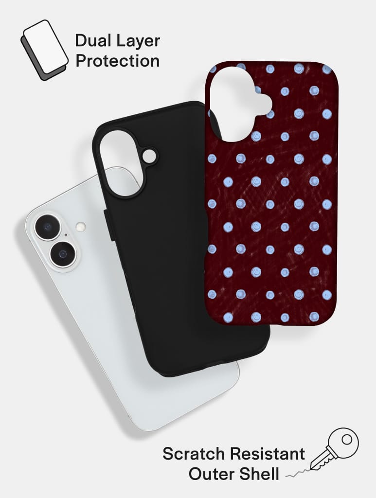 Blue And Brown Painted Polka Dot Ultra Protective iPhone Case Phone Cases Skinnydip London