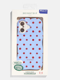 Blue and Burgundy Polka Dots Wiggle Ultra Protective iPhone Case Phone Cases Skinnydip London