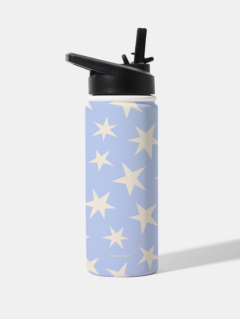 Blue and Cream Chunky Stars 18oz Stainless Steel Water bottle Water Bottles Skinnydip London