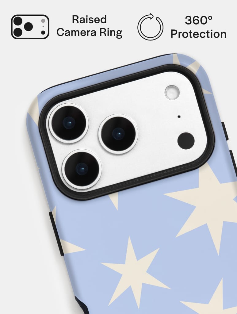 Blue and Cream Ditsy Star Ultra Protective iPhone Case Phone Cases Skinnydip London