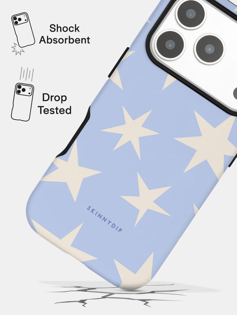 Blue and Cream Ditsy Star Ultra Protective iPhone Case Phone Cases Skinnydip London
