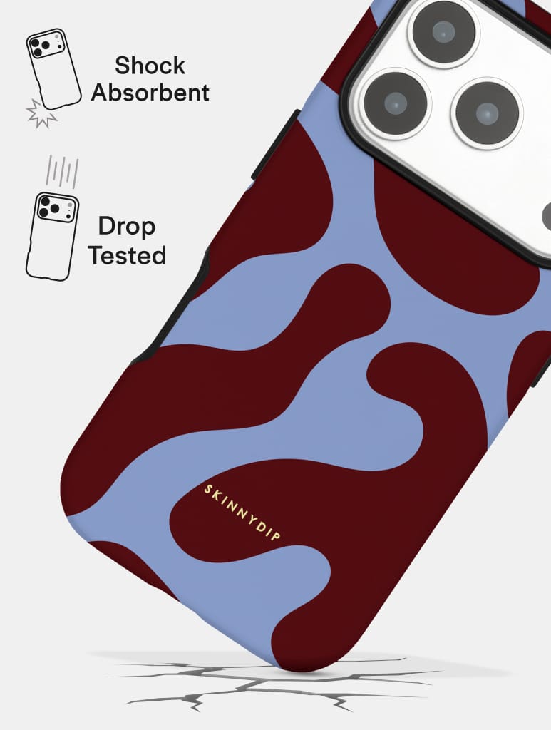 Blue and Maroon Pattern Ultra Protective iPhone Case Tech Skinnydip London