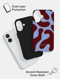 Blue and Maroon Pattern Ultra Protective iPhone Case Tech Skinnydip London