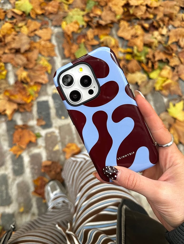 Blue and Maroon Pattern Ultra Protective iPhone Case Tech Skinnydip London