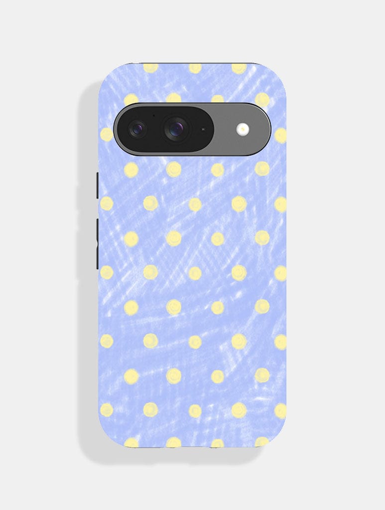 Blue And Yellow Painted Polka Dot Ultra Protective Google Pixel Case Phone Cases Skinnydip London