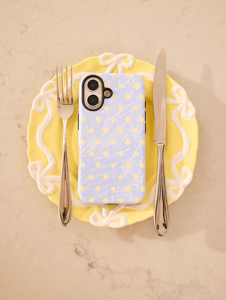 Blue And Yellow Painted Polka Dot Ultra Protective iPhone Case Phone Cases Skinnydip London