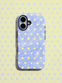 Blue And Yellow Painted Polka Dot Ultra Protective iPhone Case Phone Cases Skinnydip London
