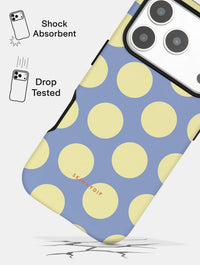 Blue and Yellow Polka Dots Ultra Protective iPhone Case Phone Cases Skinnydip London