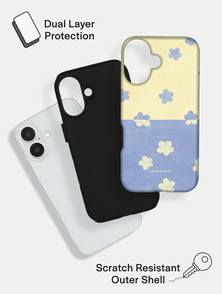 Blue and Yellow Two Tone Flower Ultra Protective iPhone Case Phone Cases Skinnydip London
