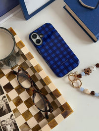 Blue Gingham Ultra Protective iPhone Case Phone Cases Skinnydip London
