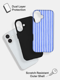Blue Stripe Ultra Protective iPhone Case Phone Cases Skinnydip London