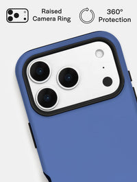 Blue with Light Blue Solid Colour Ultra Protective iPhone Case Phone Cases Skinnydip London