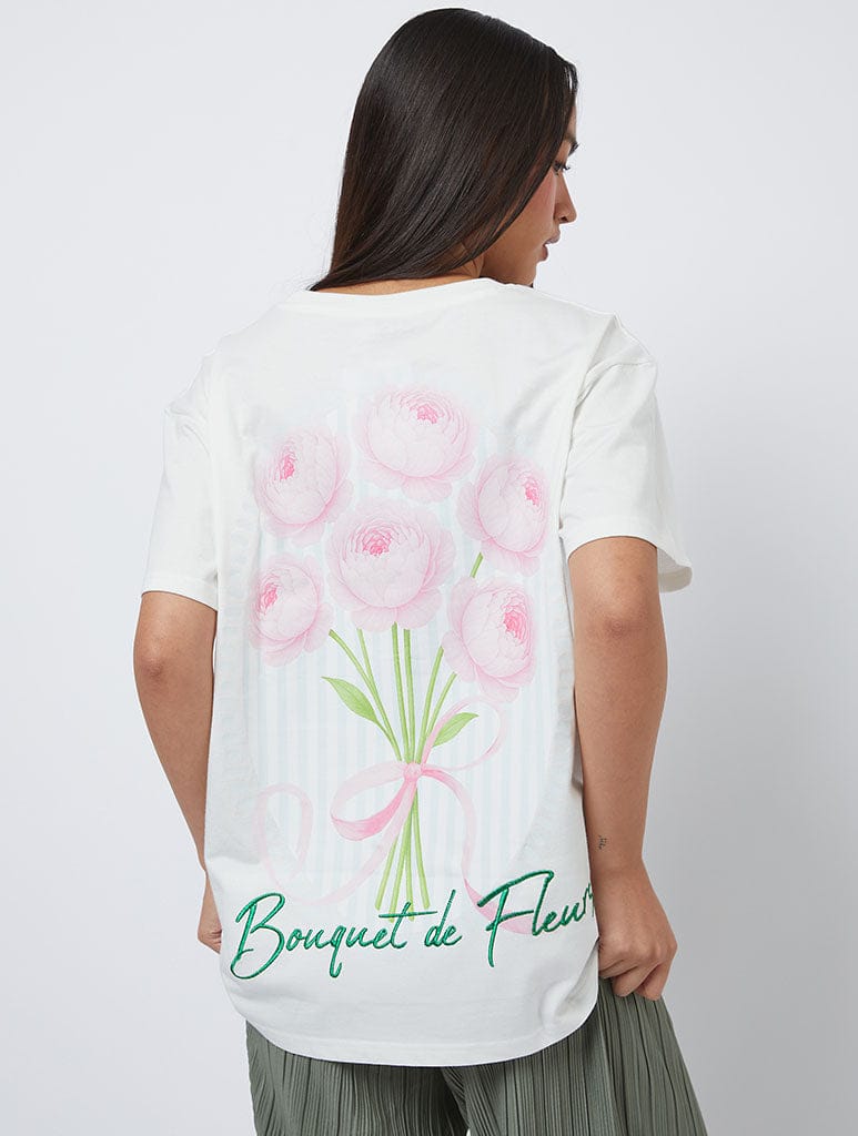 Bouquet De Fleurs Ecru T-Shirt Tops & T-Shirts Skinnydip London