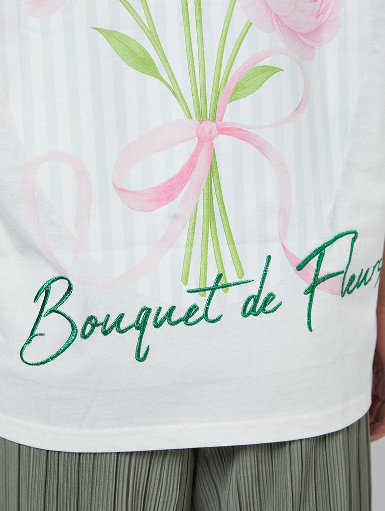Bouquet De Fleurs Ecru T-Shirt Tops & T-Shirts Skinnydip London